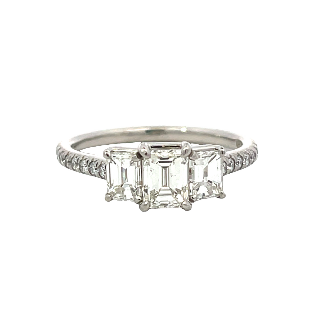 Platinum 0.50 De Beers Forevermark Pear 0.27 CTW Diamond Ring